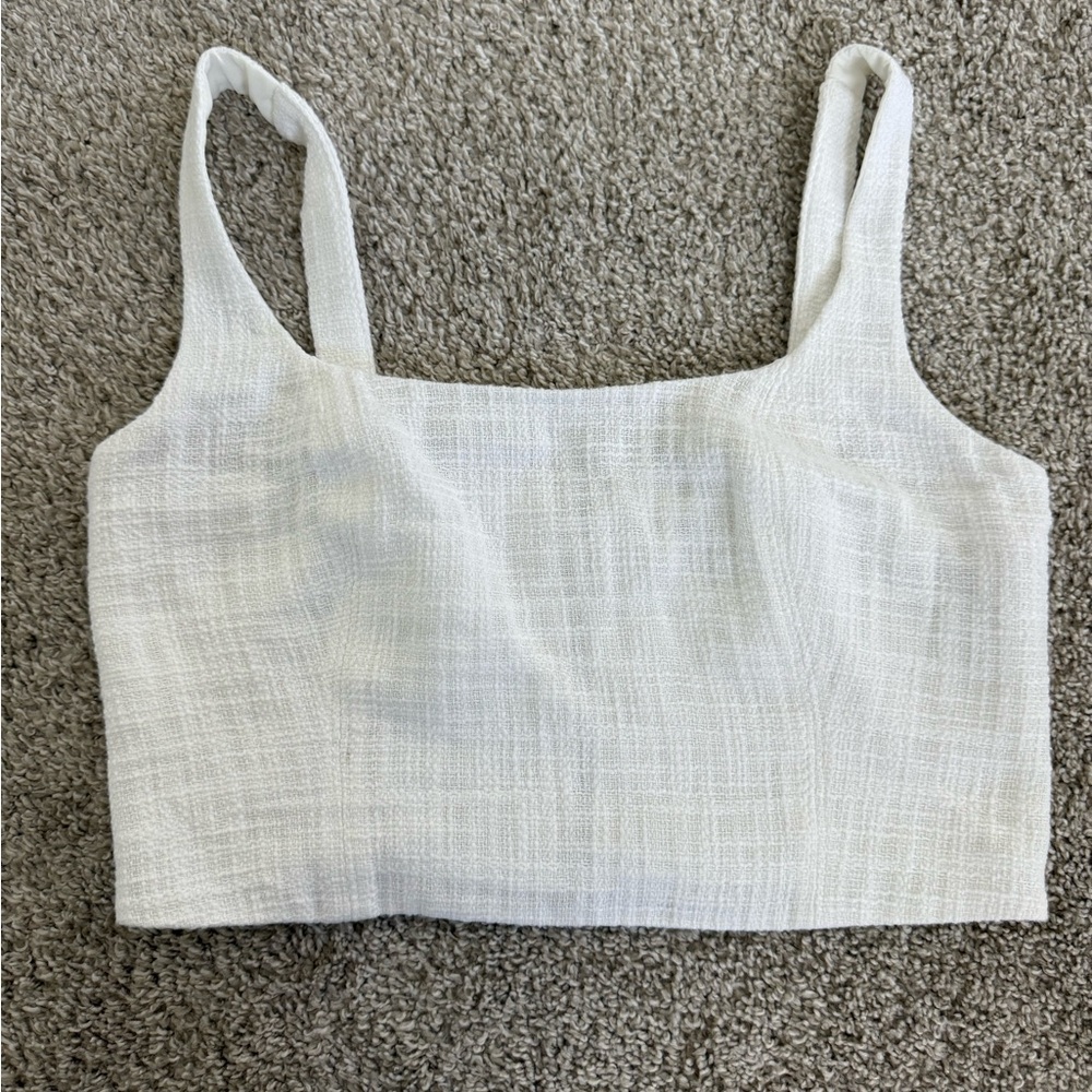 Women's White Textured Top